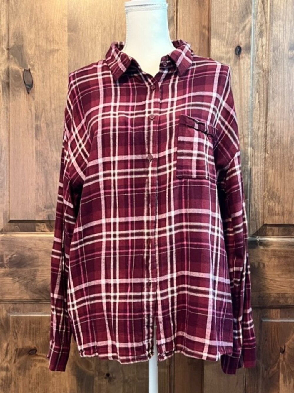 Cotton On Oversized Button-Down Flannel Shirt
